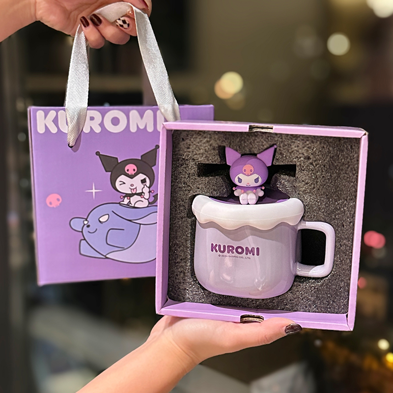 Sanrio Kuromi Ceramic Mug - Cute Cinnamoroll Coffee Cup, Perfect Birthday Gift for Girls, Collectible Kawaii Style Drinkware Sanrio Kuromi Ceramic Mug - Cute Cinnamoroll Coffee Cup, Perfect Birthday Gift for Girls, Collectible Kawaii Style Drinkware