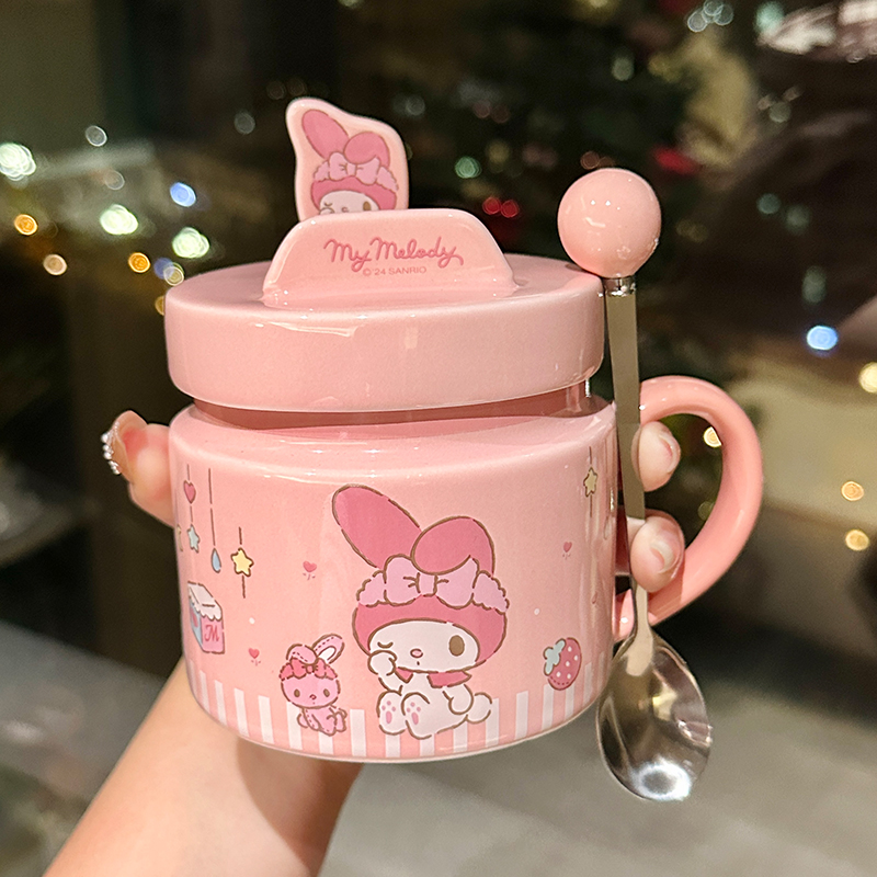 Sanrio Kuromi Ceramic Mug - Cute Cinnamoroll Coffee Cup, Perfect Birthday Gift for Girls, Collectible Kawaii Style Drinkware Sanrio Kuromi Ceramic Mug - Cute Cinnamoroll Coffee Cup, Perfect Birthday Gift for Girls, Collectible Kawaii Style Drinkware