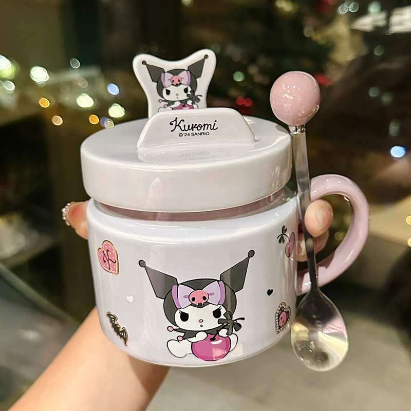 Sanrio Kuromi Ceramic Mug - Cute Cinnamoroll Coffee Cup, Perfect Birthday Gift for Girls, Collectible Kawaii Style Drinkware Sanrio Kuromi Ceramic Mug - Cute Cinnamoroll Coffee Cup, Perfect Birthday Gift for Girls, Collectible Kawaii Style Drinkware