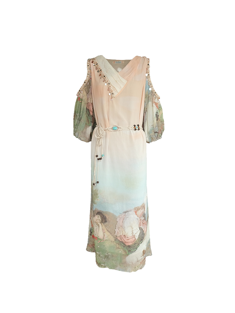 Sea Orange Sanctuary Tie-Dye Beaded Off-Shoulder Maxi Dress - Women's Bohemian Spring Style, Vintage-Inspired, Perfect for 90s Y2K Looks Sea Orange Sanctuary Tie-Dye Beaded Off-Shoulder Maxi Dress - Women's Bohemian Spring Style, Vintage-Inspired, Perfect for 90s Y2K Looks