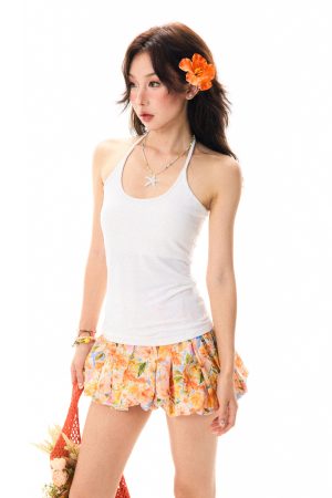 Sexy Girl Tank Top with Chest Pad for Women - Slim Fit Summer Versatile Crop Top, Y2K Style