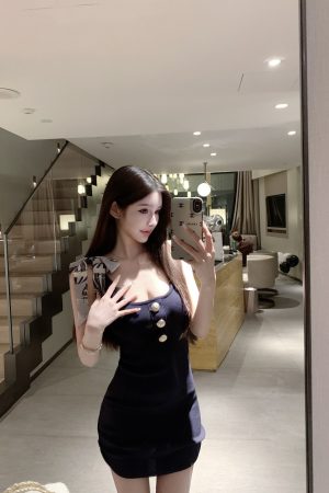 Sexy Slim Fit Knitted Tank Dress - Luna Lona 210 Style, Perfect for 90s and Y2K Fashion Trends