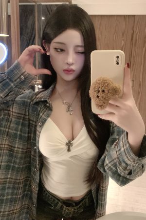 Sexy V-Neck Camisole with Built-In Padding - Spicy Girl Outerwear - Trendy Pure Desire Design