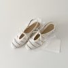 Sheepskin French Woven Hollow-Out Open-Toe Sandals with One-Strap Buckle and Bow, Chunky Heel Vacation Roman Shoes for Women