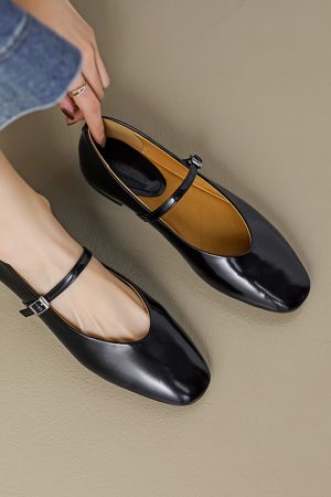 Sheepskin Silver Mary Jane Shoes for Women - Soft Sole Single Strap Flats, Italian Style Footwear