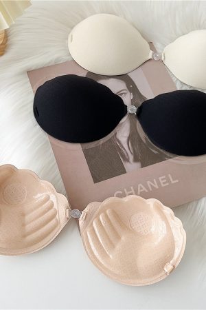 Silicone Invisible Bra for Small Breasts - Anti-Slip Strapless Nipple Covers for Wedding Dresses, Seamless Backless Lingerie