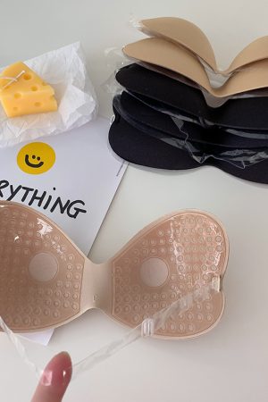 Silicone Invisible Bra for Small Breasts - Thickened Anti-Slip Stickers for Wedding Dresses, Seamless Backless Lingerie Support