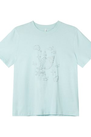 Silver 3D Conch Print Short Sleeve T-Shirt for Women - Loose Fit Pure Cotton Summer Top - Trendy 2025 Fashion Essential