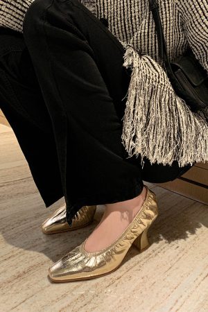 Silver Chunky Heel Grandma Shoes for Women - Age-Defying Small Square-Toe Soft-Soled Footwear in Trendy Retro Style