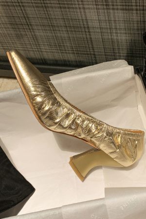 Silver Chunky Heel Grandma Shoes for Women - Age-Defying Small Square-Toe Soft-Soled Footwear in Trendy Retro Style