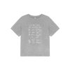 Silver Glitter Foam Letter Printed Short Sleeve T-shirt for Women - Loose Pure Cotton Round Neck Top for Spring Summer Fashion