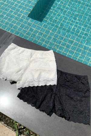 Skin-Friendly Elastic Lace Thin Shorts Leggings for Summer - Anti-Exposure, Comfortable, Perfect for Y2K and Casual Outfits