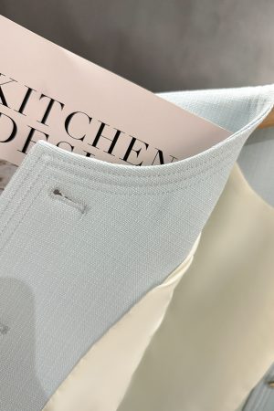 Sky Blue Korean-Style Short Sleeve Blazer for Women - Summer Lightweight Fashion Top, 2025 Trendy Socialite Wear