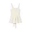 Sleeveless Windbreaker Collar Top with Pleated Hem and Spaghetti Straps - 2025 Summer Style for Socialites and Heiresses