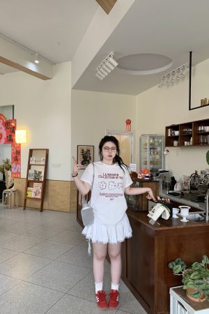 Slightly Chubby Casual Letter Print Short Sleeve T-Shirt Top for All Seasons - Summer Rhythm Style, Comfortable Everyday Wear