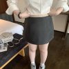 Slightly Chubby Double-Layer Side-Slit Suit Skirt Pants for Urban Office Ladies - Versatile Fashion Staple