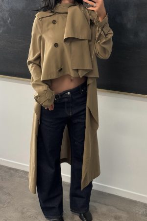 Slightly Curved Low-Rise Tencel Jeans - Fade Resistant, Straight Leg Design for Y2K and 90s Style Enthusiasts