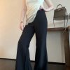 Slightly Flared Black Casual Suit Pants for Women - Comfortable Slim Fit for a Flattering Silhouette, Perfect for Everyday Wear