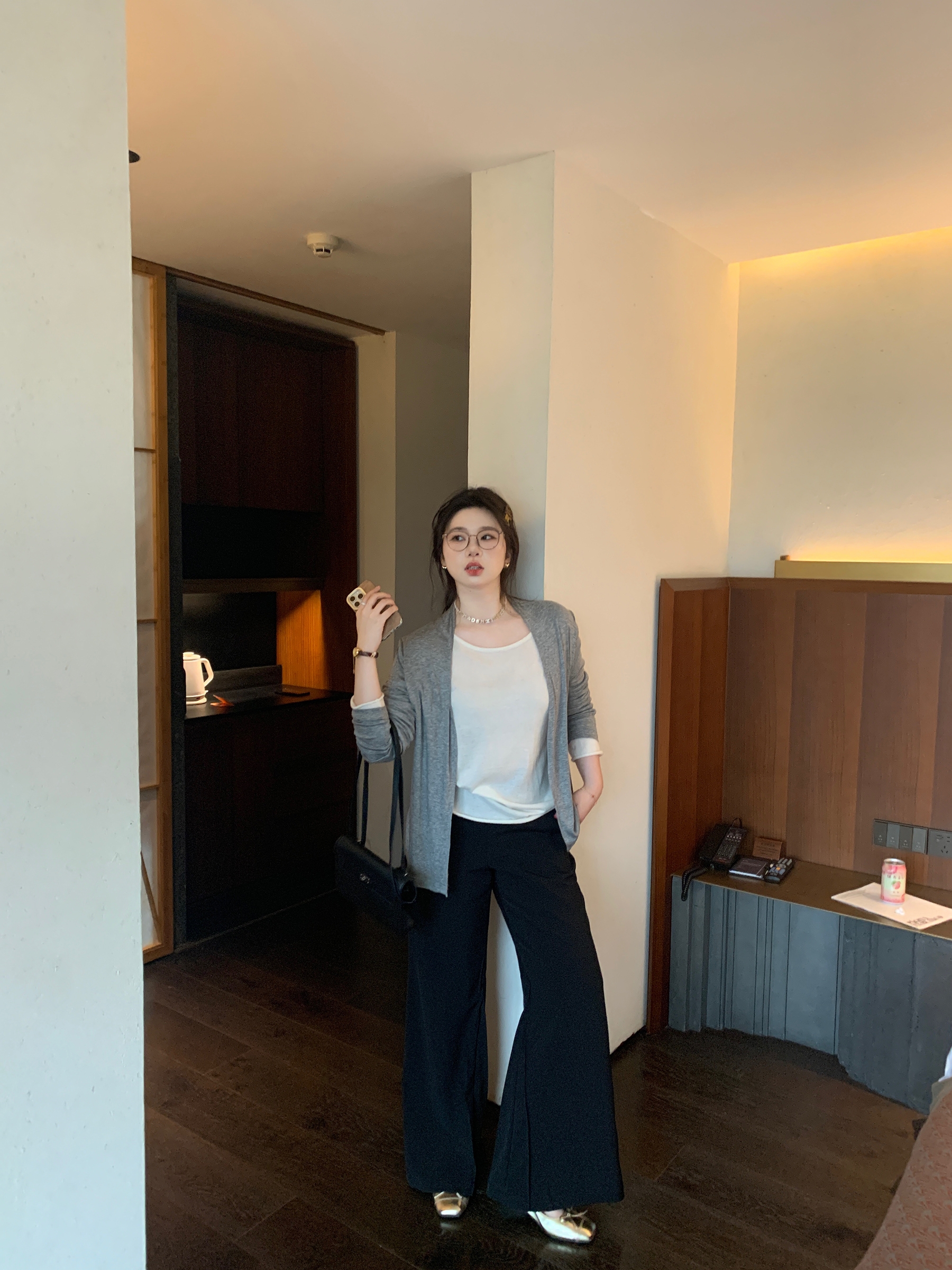 Slightly Flared Black Casual Suit Pants for Women - Comfortable Slim Fit for a Flattering Silhouette, Perfect for Everyday Wear Slightly Flared Black Casual Suit Pants for Women - Comfortable Slim Fit for a Flattering Silhouette, Perfect for Everyday Wear