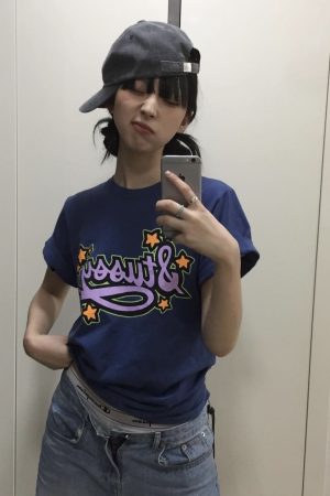 Slim-Fit Cartoon Pattern Short Sleeve T-Shirt for Women - Korean Niche Design, Summer Style, Pure Cotton Fashion Top