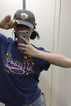 Slim-Fit Cartoon Pattern Short Sleeve T-Shirt for Women - Korean Niche Design, Summer Style, Pure Cotton Fashion Top