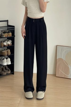 Slim-Fit Drape Trousers for Women - Summer Casual Pants for Pear-Shaped Figures, Plus Size, Straight-Leg Style