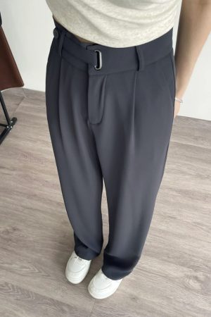 Slim-Fit Drape Trousers for Women - Summer Casual Pants for Pear-Shaped Figures, Plus Size, Straight-Leg Style