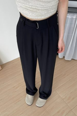 Slim-Fit Drape Trousers for Women - Summer Casual Pants for Pear-Shaped Figures, Plus Size, Straight-Leg Style