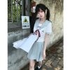 Slim-Fit High-Waisted Navy Collar Sailor Suit Set - Original JK Uniform College Style with Pudding Bear Design for Summer