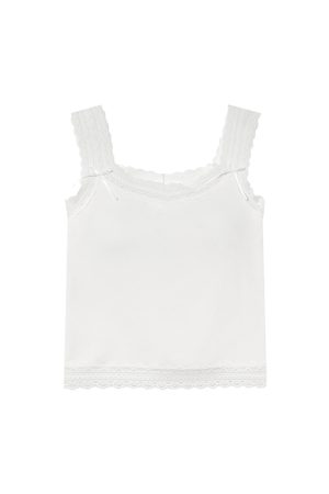 Slim-Fit Lace Edge Padded Camisole for Women - Summer Bow Sleeveless Top, Trendy Niche Design, Perfect for Casual and Y2K Style