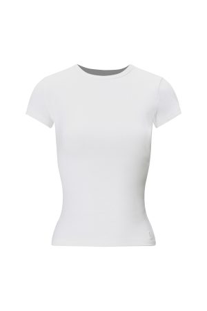 Slim Fit Shoulder Sports Short-Sleeve T-Shirt - Athletic Base Layer Top for Active Wear, Casual Style