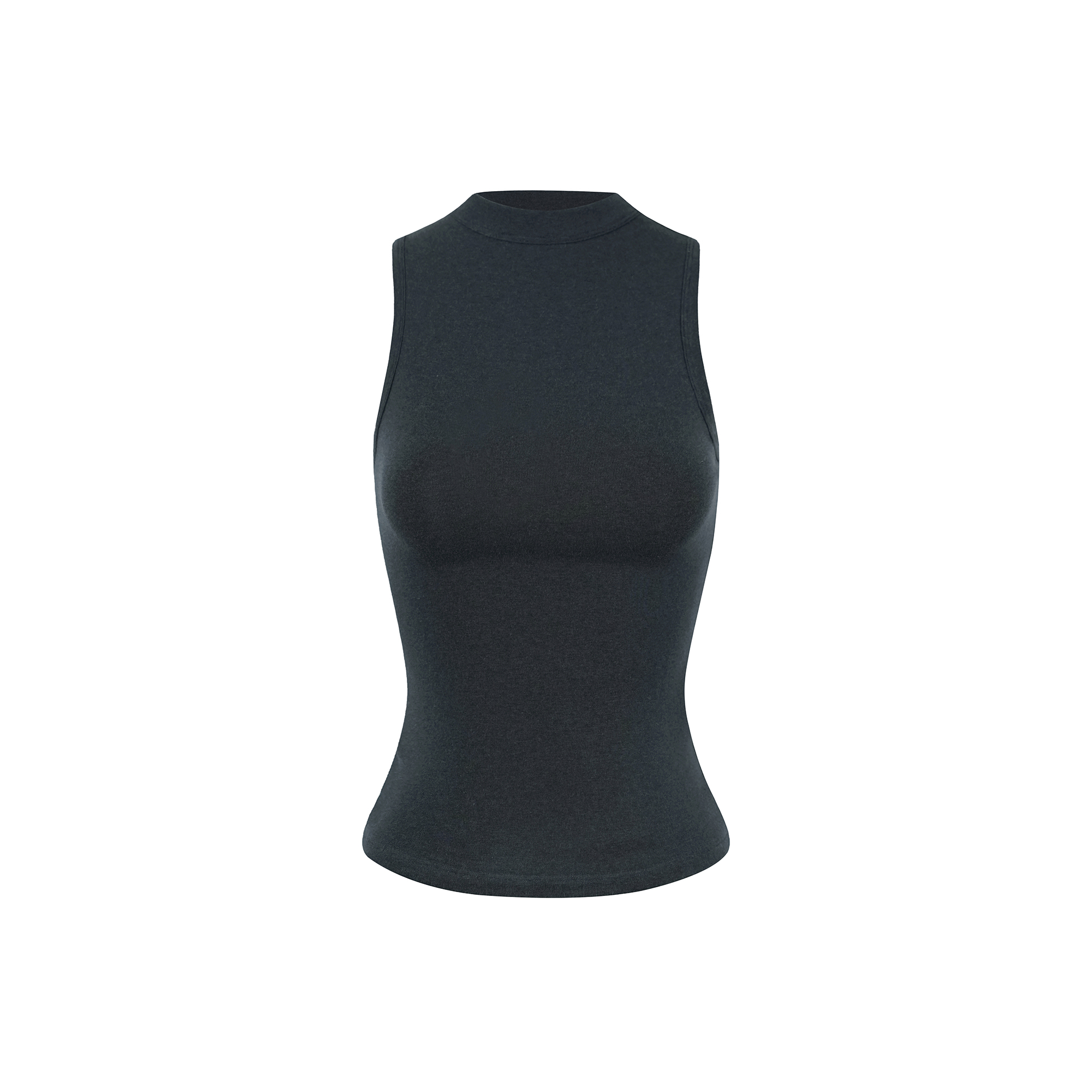 Slim-Fit Stretchy Sleeveless Vest with Half-High Collar - Basic Essential for 90s Y2K Style Fashion Slim-Fit Stretchy Sleeveless Vest with Half-High Collar - Basic Essential for 90s Y2K Style Fashion
