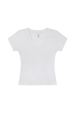 Slim Fit V-Neck Raglan T-Shirt for Women - Summer 2025, Chicken Heart Collar, Casual Style, Trendy Short Sleeve Top