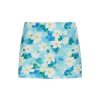 Small Daisy Floral Bodycon Skirt - Women's Fresh Oil Paint Blue Midi Skirt for Spring - Trendy Dopamine Fashion