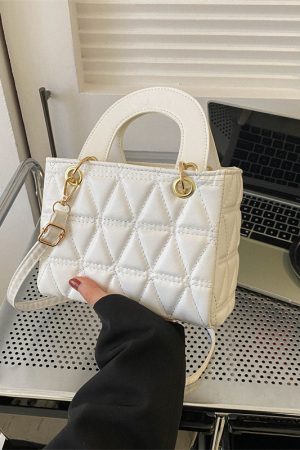 Small Diamond-Pattern Mini Bucket Bag for Women - Trendy Summer 2025 Crossbody Handbag for Commuting and Everyday Style