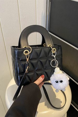 Small Diamond-Pattern Mini Bucket Bag for Women - Trendy Summer 2025 Crossbody Handbag for Commuting and Everyday Style