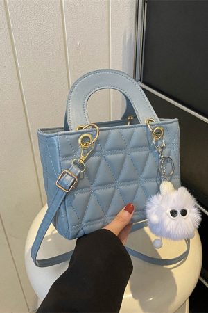 Small Diamond-Pattern Mini Bucket Bag for Women - Trendy Summer 2025 Crossbody Handbag for Commuting and Everyday Style