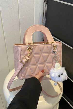 Small Diamond-Pattern Mini Bucket Bag for Women - Trendy Summer 2025 Crossbody Handbag for Commuting and Everyday Style