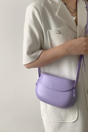 Small Textured Saddle Bag - Versatile Minimalist Crossbody Mobile Phone Bag for Women - Trendy Shoulder Purse