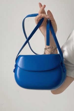 Small Textured Saddle Bag - Versatile Minimalist Crossbody Mobile Phone Bag for Women - Trendy Shoulder Purse