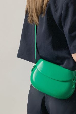 Small Textured Saddle Bag - Versatile Minimalist Crossbody Mobile Phone Bag for Women - Trendy Shoulder Purse