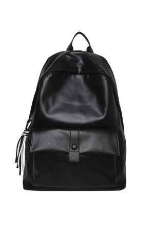Soft Leather Backpack - Minimalist Large Capacity Travel Bag, Waterproof Design for Students, Korean Style Fashion Essentials