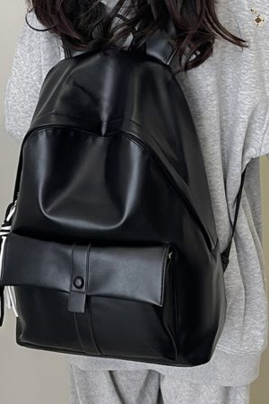 Soft Leather Backpack - Minimalist Large Capacity Travel Bag, Waterproof Design for Students, Korean Style Fashion Essentials