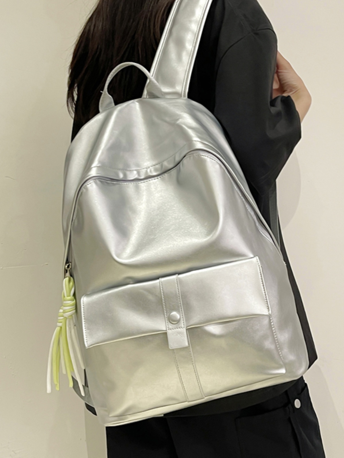 Soft Leather Backpack - Minimalist Large Capacity Travel Bag, Waterproof Design for Students, Korean Style Fashion Essentials Soft Leather Backpack - Minimalist Large Capacity Travel Bag, Waterproof Design for Students, Korean Style Fashion Essentials