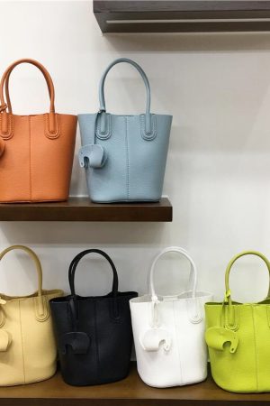 Soft Leather Fashion Tote Bucket Bag - Versatile Commuter Shoulder Crossbody Small Bag for 2025 Spring Style