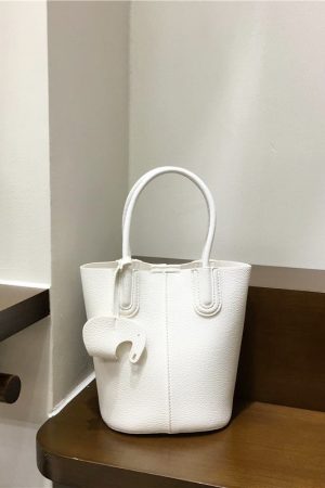 Soft Leather Fashion Tote Bucket Bag - Versatile Commuter Shoulder Crossbody Small Bag for 2025 Spring Style