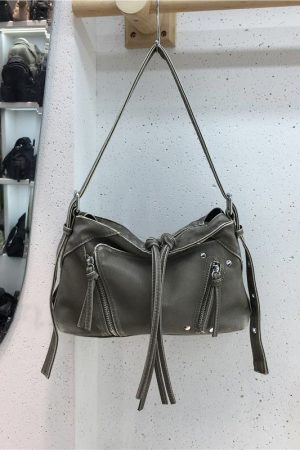 Soft Leather Fringe Underarm Bag - Casual Motorcycle Crossbody Tote for Commuters - 2024 Trendy Fashion Accessory