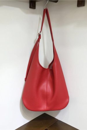 Soft Leather Underarm Bag - Large Capacity Commuter Tote in Lazy Style for Spring Summer - Versatile Shoulder Crossbody Bag
