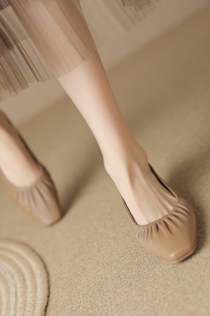 Soft Leather Women's Summer Loafers - Italian Sheepskin Low-Heeled Square-Toe Chunky Heel Slip-Ons for Comfort and Style