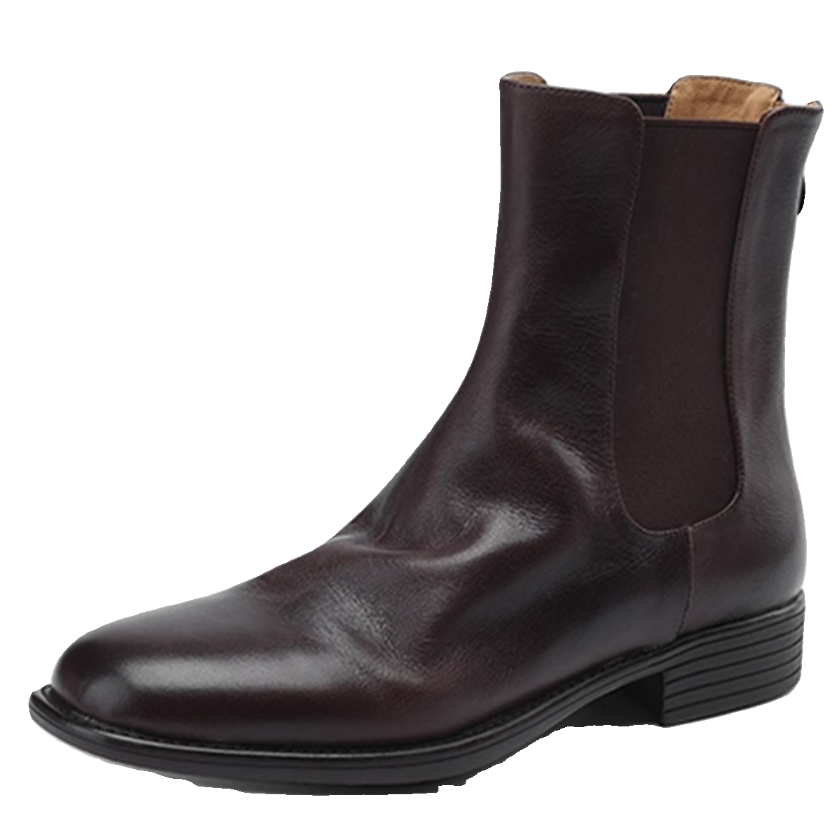 Soft Sole Non-Rubbing Chelsea Boots for Women - 3cm Thick Heel, Genuine Leather, Round Toe, Italian Style, Comfortable Fashion Footwear Soft Sole Non-Rubbing Chelsea Boots for Women - 3cm Thick Heel, Genuine Leather, Round Toe, Italian Style, Comfortable Fashion Footwear